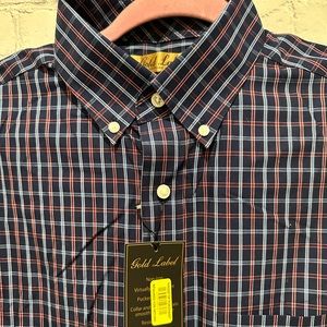 NWT Roundtree & Yorke Gold Label Men’s Striped Button Down Shirt Sz M
